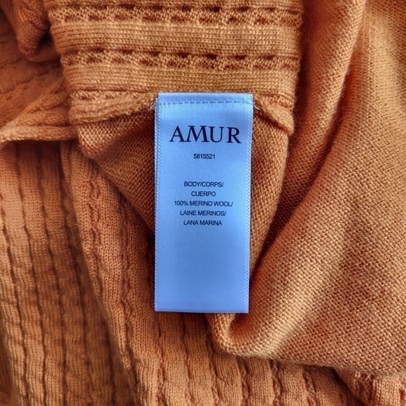 New AMUR Leticia Cable Rib Knit Orange Midi Dress NWT Small - Picture 16 of 17